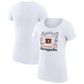 Cincinnati Bengals G-III 4Her by Carl Banks Women's Super-Slim Fit Lightweight Collage Team T-Shirt - White cheap
