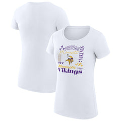 Minnesota Vikings G-III 4Her by Carl Banks Women's Super-Slim Fit Lightweight Collage Team T-Shirt - White sale