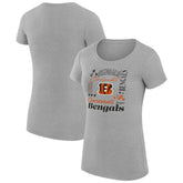 Cincinnati Bengals G-III 4Her by Carl Banks Women's Super-Slim Fit Lightweight Collage Team T-Shirt - Heather Gray for sale