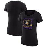 Minnesota Vikings G-III 4Her by Carl Banks Women's Super-Slim Fit Lightweight Collage Team T-Shirt - Black on sale