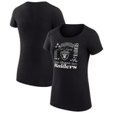 Las Vegas Raiders G-III 4Her by Carl Banks Women's Super-Slim Fit Lightweight Collage Team T-Shirt - Black for sale