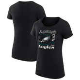 Philadelphia Eagles G-III 4Her by Carl Banks Women's Super-Slim Fit Lightweight Collage Team T-Shirt - Black on sale