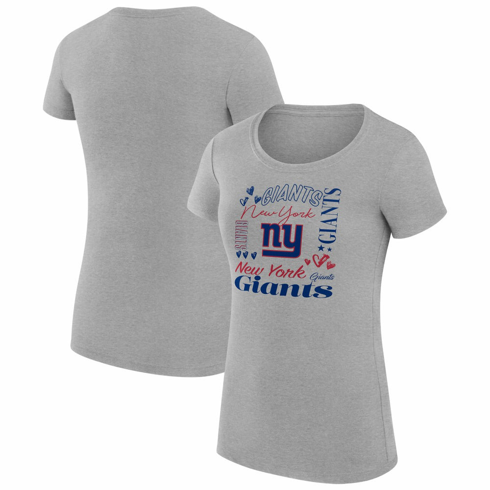 New York Giants G-III 4Her by Carl Banks Women's Super-Slim Fit Lightweight Collage Team T-Shirt - Heather Gray online