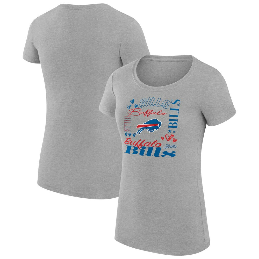 Buffalo Bills G-III 4Her by Carl Banks Women's Super-Slim Fit Lightweight Collage Team T-Shirt - Heather Gray online