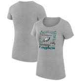 Philadelphia Eagles G-III 4Her by Carl Banks Women's Super-Slim Fit Lightweight Collage Team T-Shirt - Heather Gray cheap