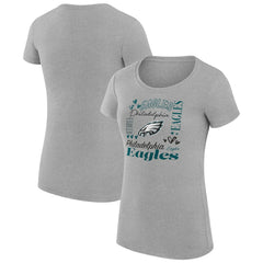 Philadelphia Eagles G-III 4Her by Carl Banks Women's Super-Slim Fit Lightweight Collage Team T-Shirt - Heather Gray cheap