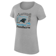 Carolina Panthers G-III 4Her by Carl Banks Women's Super-Slim Fit Lightweight Collage Team T-Shirt - Heather Gray sale