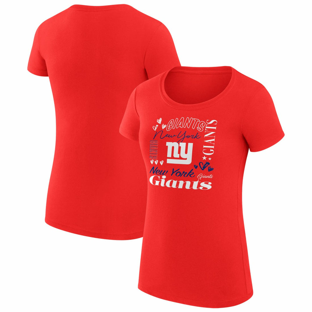 New York Giants G-III 4Her by Carl Banks Women's Super-Slim Fit Lightweight Collage Team T-Shirt - Red outlet