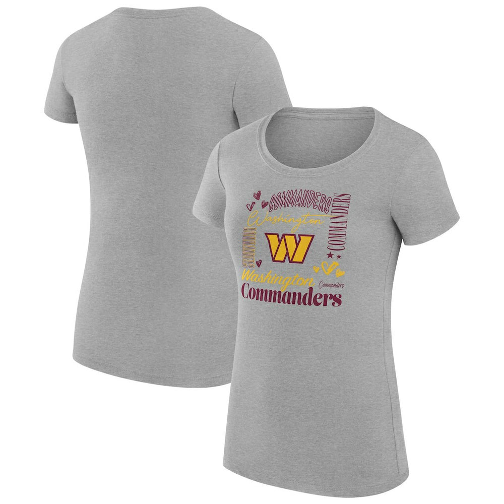 Washington Commanders G-III 4Her by Carl Banks Women's Super-Slim Fit Lightweight Collage Team T-Shirt - Heather Gray discount