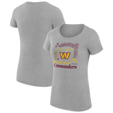 Washington Commanders G-III 4Her by Carl Banks Women's Super-Slim Fit Lightweight Collage Team T-Shirt - Heather Gray discount
