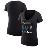 Indianapolis Colts G-III 4Her by Carl Banks Women's Super-Slim Fit Lightweight Collage Team V-Neck T-Shirt - Black sale