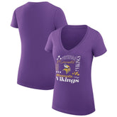 Minnesota Vikings G-III 4Her by Carl Banks Women's Super-Slim Fit Lightweight Collage Team V-Neck T-Shirt - Purple for sale