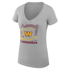 Washington Commanders G-III 4Her by Carl Banks Women's Super-Slim Fit Lightweight Collage Team V-Neck T-Shirt - Heather Gray cheap