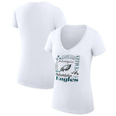 Philadelphia Eagles G-III 4Her by Carl Banks Women's Super-Slim Fit Lightweight Collage Team V-Neck T-Shirt - White online