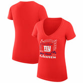 New York Giants G-III 4Her by Carl Banks Women's Super-Slim Fit Lightweight Collage Team V-Neck T-Shirt - Red on sale