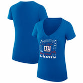 New York Giants G-III 4Her by Carl Banks Women's Super-Slim Fit Lightweight Collage Team V-Neck T-Shirt - Royal on sale
