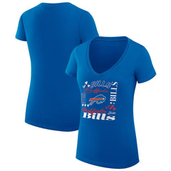 Buffalo Bills G-III 4Her by Carl Banks Women's Super-Slim Fit Lightweight Collage Team V-Neck T-Shirt - Royal discount