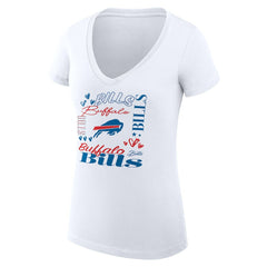 Buffalo Bills G-III 4Her by Carl Banks Women's Super-Slim Fit Lightweight Collage Team V-Neck T-Shirt - White cheap