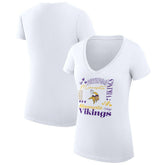 Minnesota Vikings G-III 4Her by Carl Banks Women's Super-Slim Fit Lightweight Collage Team V-Neck T-Shirt - White on sale