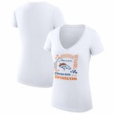 Denver Broncos G-III 4Her by Carl Banks Women's Super-Slim Fit Lightweight Collage Team V-Neck T-Shirt - White on sale