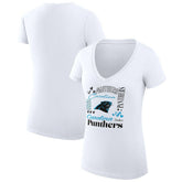 Carolina Panthers G-III 4Her by Carl Banks Women's Super-Slim Fit Lightweight Collage Team V-Neck T-Shirt - White online