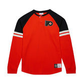 Philadelphia Flyers Mitchell & Ness Thermal Henley Long Sleeve T-Shirt - Orange T-shirts
