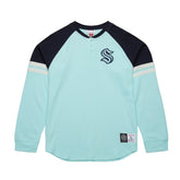 Seattle Kraken Mitchell & Ness Thermal Henley Long Sleeve T-Shirt - Light Blue T-shirts