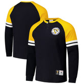 Pittsburgh Penguins Mitchell & Ness Thermal Henley Long Sleeve T-Shirt - Black T-shirts