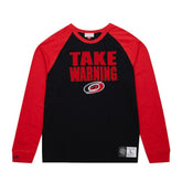 Carolina Hurricanes Mitchell & Ness Legendary Slub Raglan Long Sleeve T-Shirt - Black/Red T-shirts
