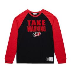 Carolina Hurricanes Mitchell & Ness Legendary Slub Raglan Long Sleeve T-Shirt - Black/Red T-shirts