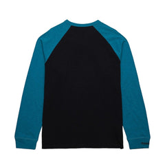 San Jose Sharks Mitchell & Ness Legendary Slub Raglan Long Sleeve T-Shirt - Black/Teal T-shirts