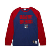 New York Rangers Mitchell & Ness Legendary Slub Raglan Long Sleeve T-Shirt - Blue/Red T-shirts