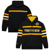 Boston Bruins Mitchell & Ness Head Coach Slogan Pullover Hoodie - Black Hoodies