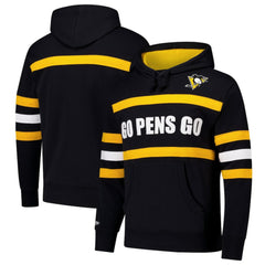 Pittsburgh Penguins Mitchell & Ness Head Coach Slogan Pullover Hoodie - Black Hoodies