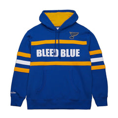 St. Louis Blues Mitchell & Ness Head Coach Slogan Pullover Hoodie - Blue Hoodies