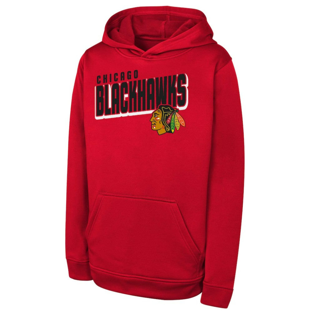 Chicago Blackhawks Youth Cyber Punk Performance Hoodie - Red Hoodies
