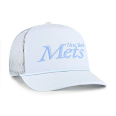 New York Mets Foundation Script Hitch Adjustable Trucker Hat Light Blue