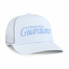 Cleveland Guardians Foundation Script Hitch Adjustable Trucker Hat Light Blue