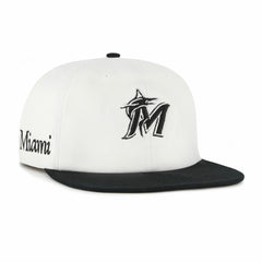 Miami Marlins Foundation Captain Snapback Hat White/Black
