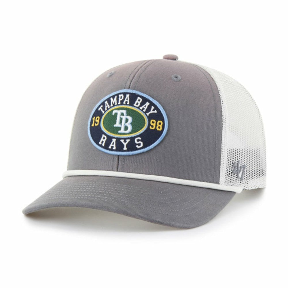 Tampa Bay Rays Tide Sweep Rope Trucker Adjustable Hat Gray/White