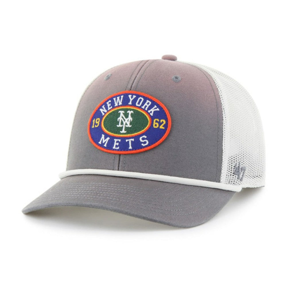 New York Mets Tide Sweep Rope Trucker Adjustable Hat Gray/White