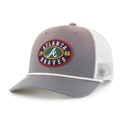 Atlanta Braves Tide Sweep Rope Trucker Adjustable Hat Gray/White