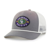 Colorado Rockies Tide Sweep Rope Trucker Adjustable Hat Gray/White