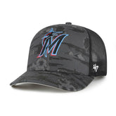 Miami Marlins Fiji Trucker Adjustable Hat Black