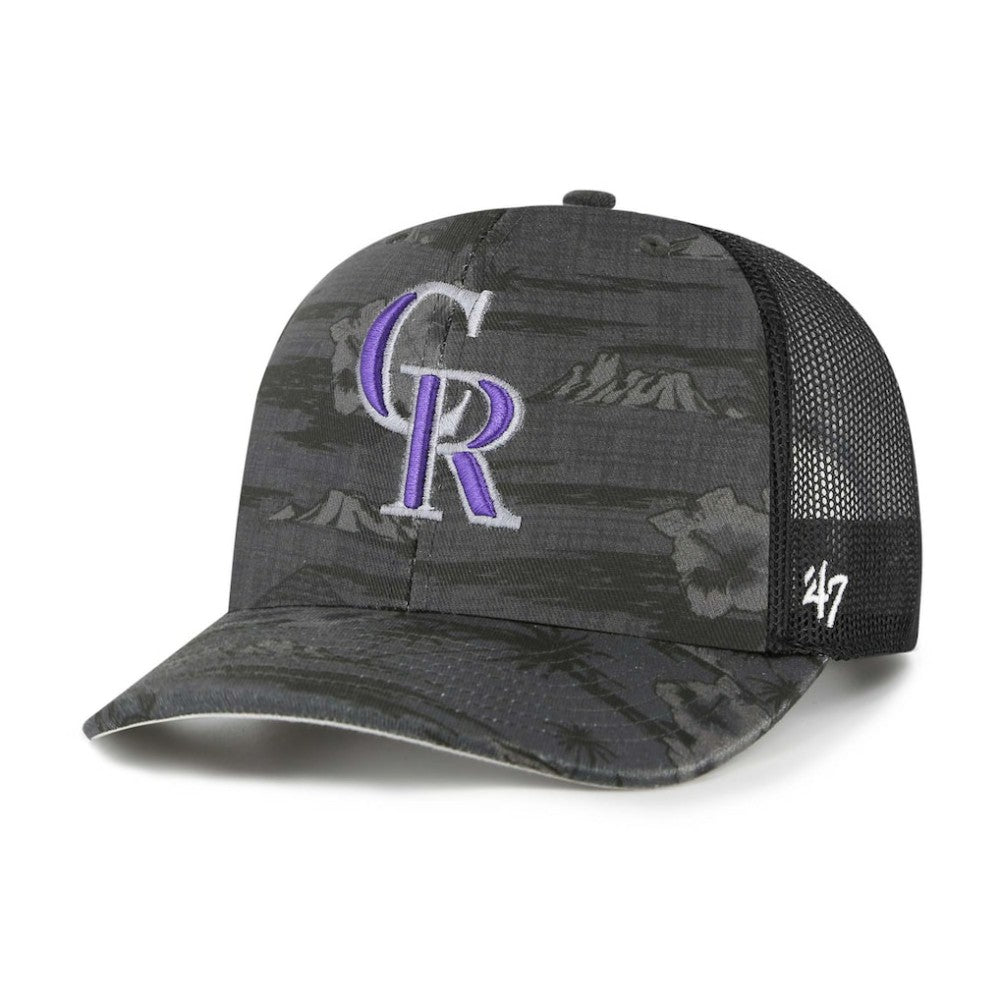 Colorado Rockies Fiji Trucker Adjustable Hat Black