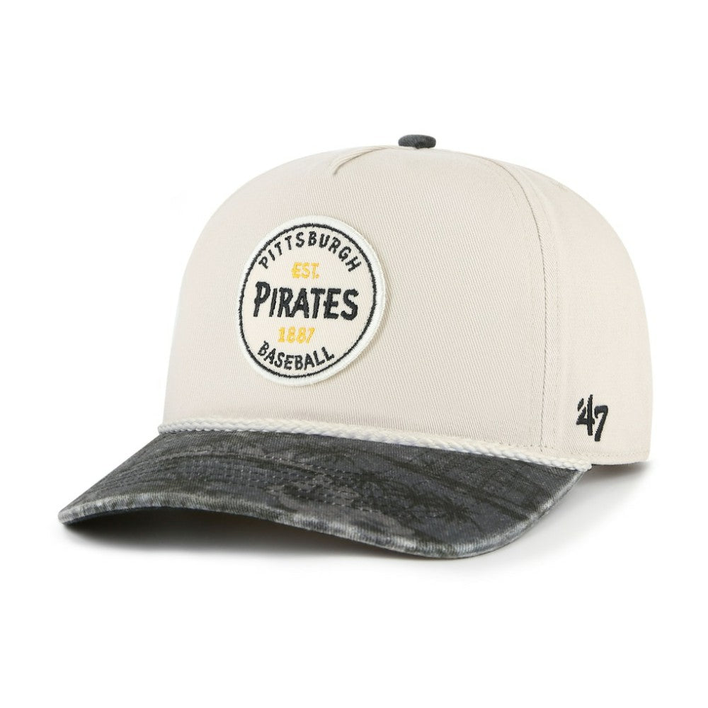 Pittsburgh Pirates Fiji Rope Hitch Adjustable Hat Cream/Black