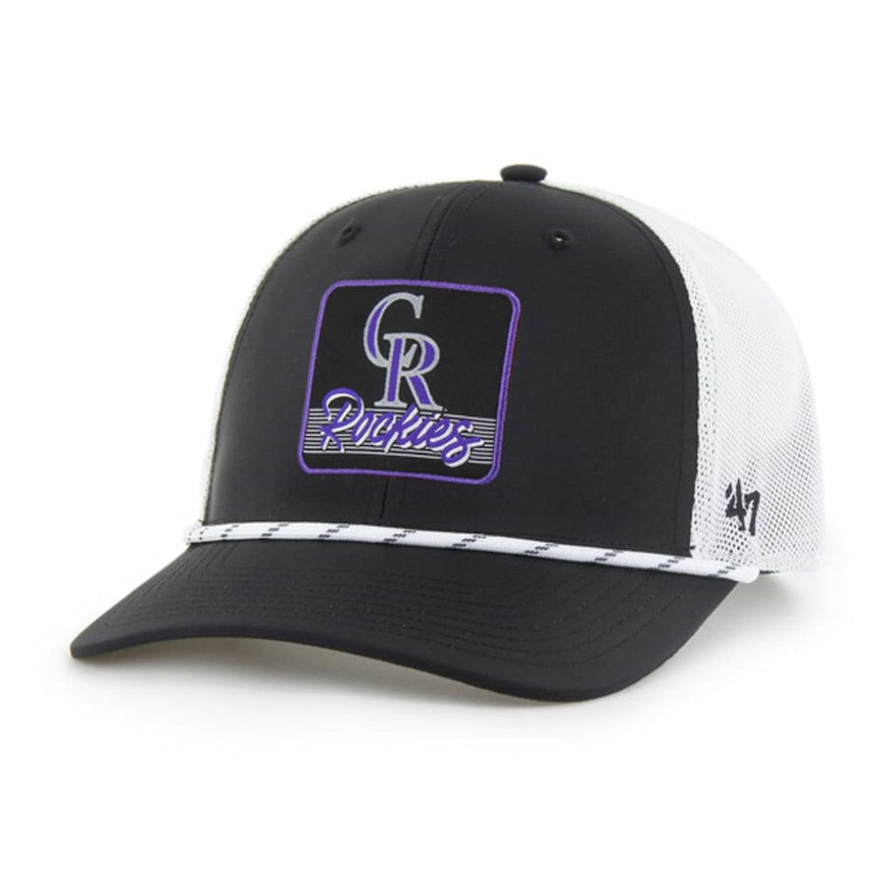 Colorado Rockies Scratch Adjustable Trucker Hat Black/White