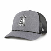 Los Angeles Angels Carbon Rope Trucker Adjustable Hat Charcoal
