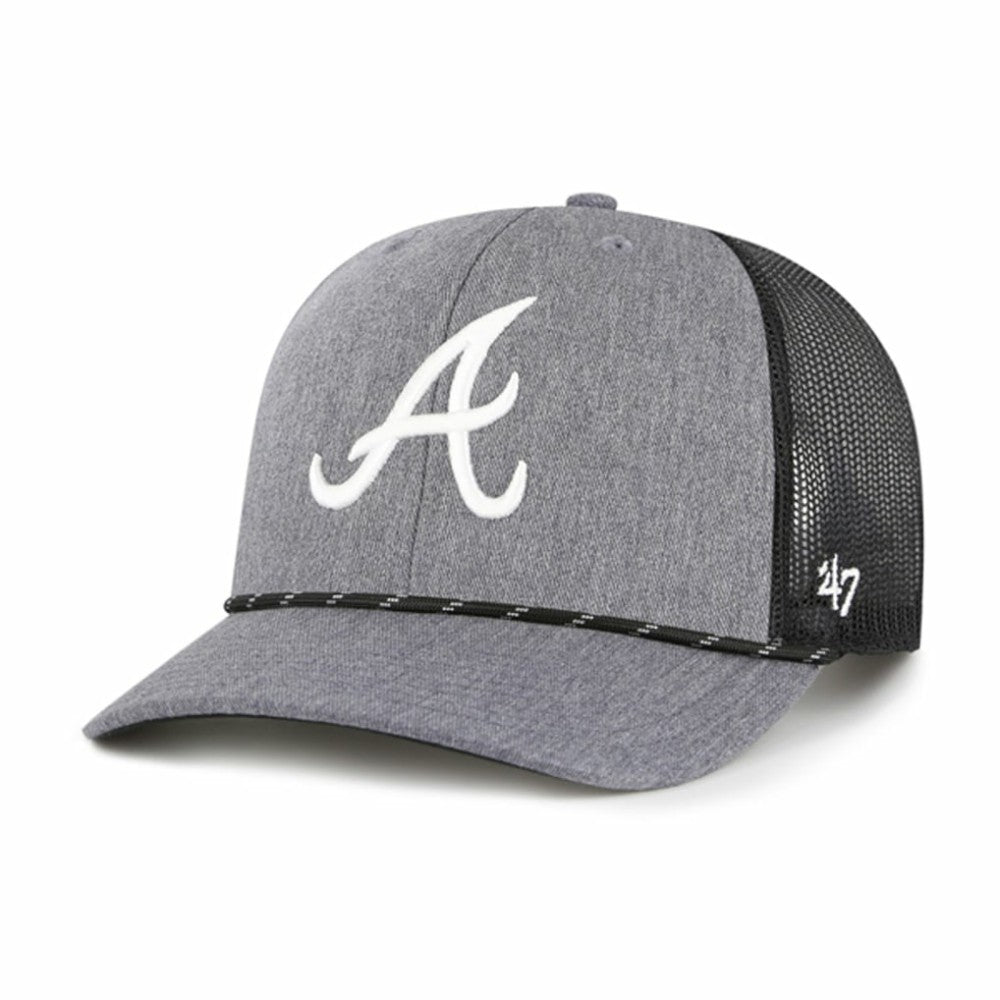 Atlanta Braves Carbon Rope Trucker Adjustable Hat Charcoal