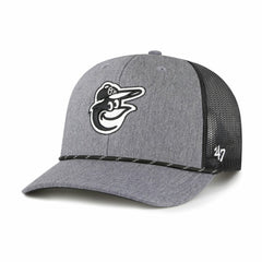 Baltimore Orioles Carbon Rope Trucker Adjustable Hat Charcoal